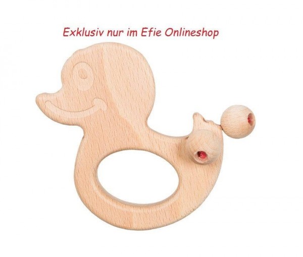 Efie Greifling Holz Ente, unbehandeltes Buchenholz aus FSC Waldwirtschaft, Made in Germany