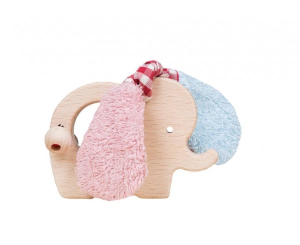 Efie rosa/hellblau Holz Elefant, Made in Germany