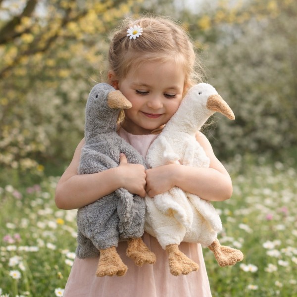2er Set Efie Kuscheltiere Gänse groß, grau + weiß, kontrolliert biologischer Anbau (organic), Made