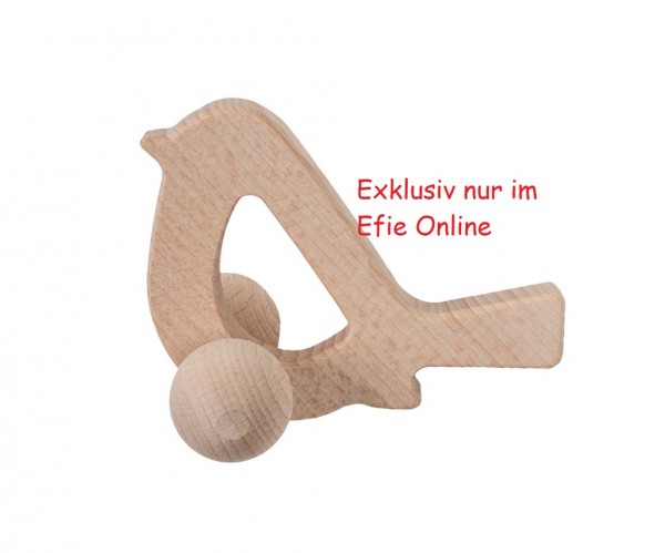 Efie Vogel mit Rollen, unbehandeltes Buchenholz aus FSC Waldwirtschaft, Made in Germany