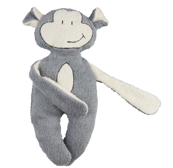 Efie Spiel,-Schlenker & Kuscheltier Affe grau, kontrolliert biologischer Anbau (organic), Made in G