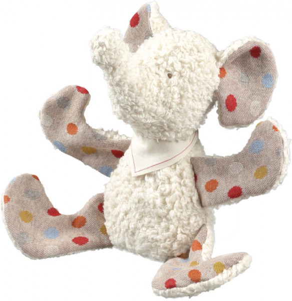 Efie Spiel & Kuscheltier Elefant, Punkte, kontrolliert biologischer Anbau (organic), Made in Germany