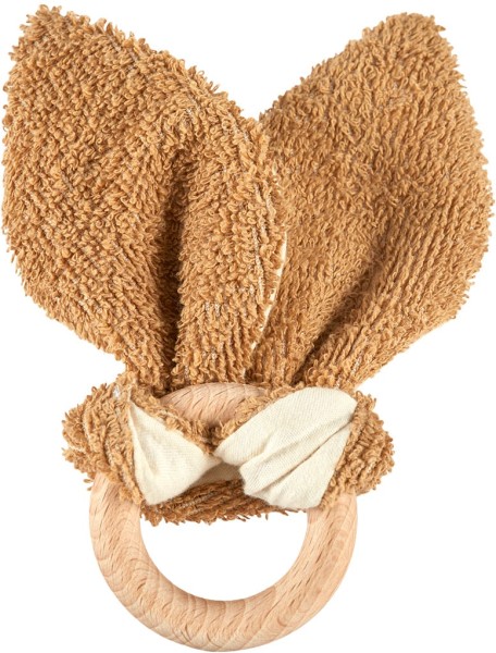 Efie Greifling, Holzring mit Hasenohren beige, Made in Germany