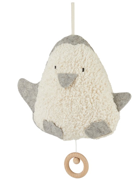Efie Spieluhr Pinguin, grau, kontrolliert biologischer Anbau (organic), Made in Germany